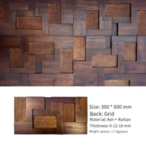 wood woven mosaic wall panel