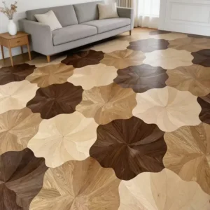 solid wood parquet flooring lotus leaf (10)